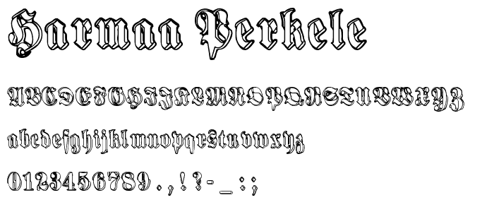 Harmaa Perkele font